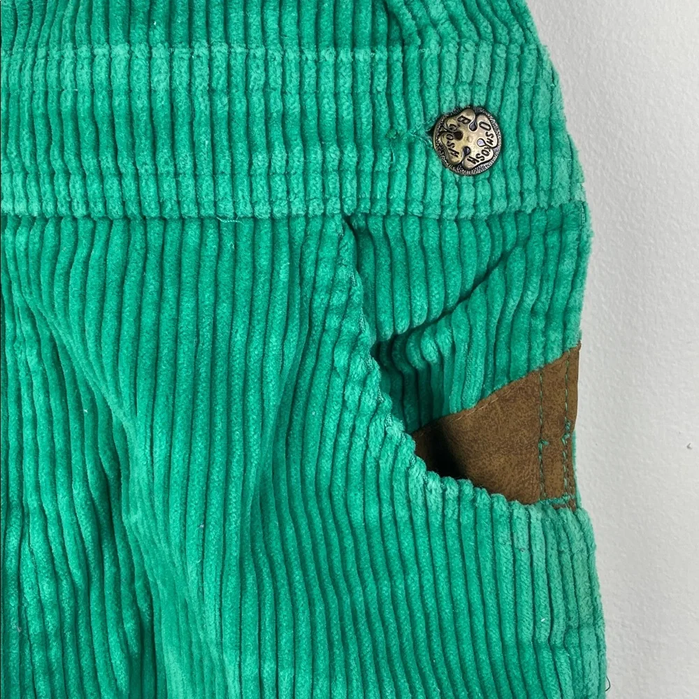 Vintage Osh Kosh B'Gosh Pony Express Green Corduroy Vestbak Overalls